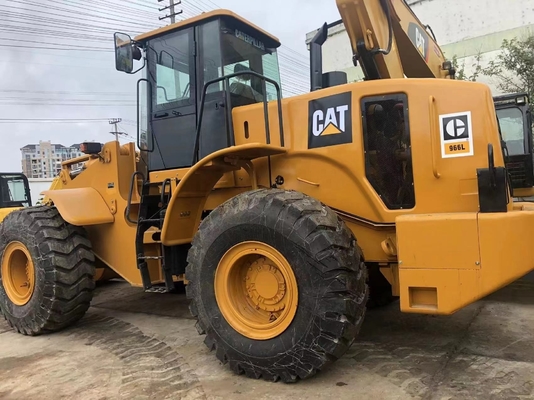 В хорошем состоянии CAT 966L подержанный колесный погрузчик с японским двигателем и гидравлическим насосом Liyuan