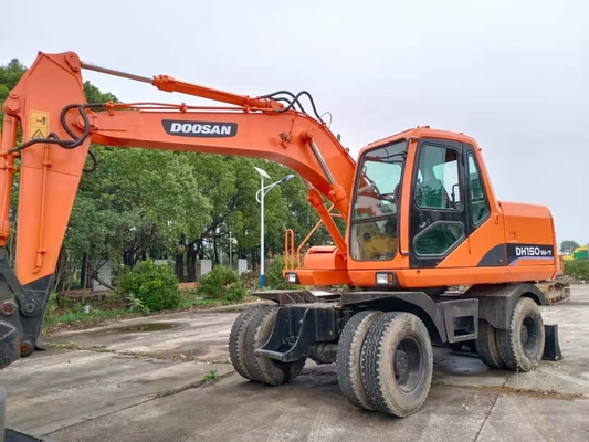 Использованный экскаватор Doosan DH150W-7 с двигателем HINO 15000 кг масса машины и Япония