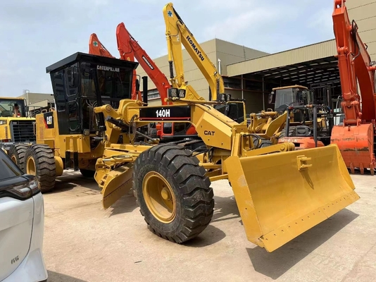 Желтый CAT 140H Грейдер с возбуждающей силой 30KN оригинальная японская строительная машина