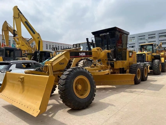 Желтый CAT 140H Грейдер с возбуждающей силой 30KN оригинальная японская строительная машина