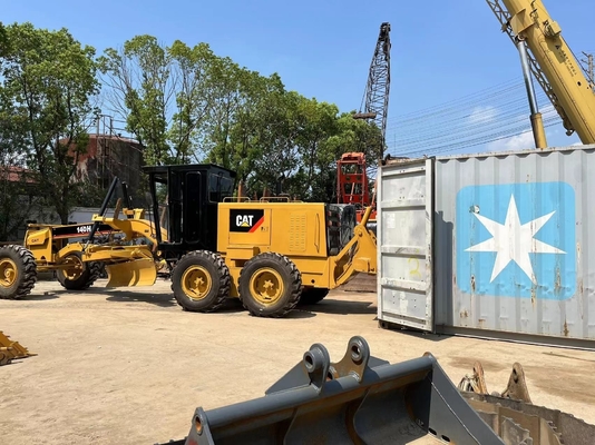 Желтый CAT 140H Грейдер с возбуждающей силой 30KN оригинальная японская строительная машина
