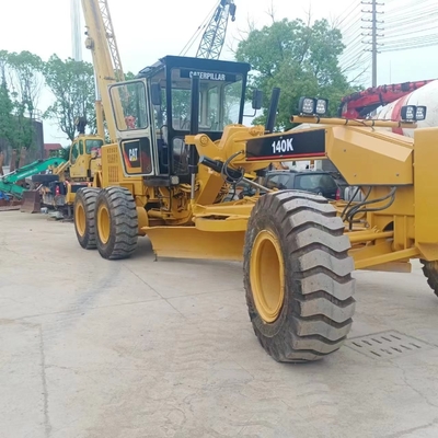 Подержанный CAT140K Motor Grader Оригинальный цвет Использованная инженерная строительная техника
