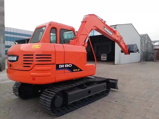 Использованный экскаватор Doosan DH80 с оригинальной краской и гидравлическим цилиндром Liyuan в Японии