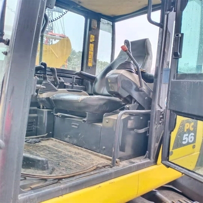 Подержанный Komatsu PC56 5,6тонный мини экскаватор с оригинальным японским двигателем