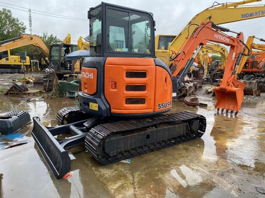 Высокая рабочая эффективность HITACHI ZX55USR мини-экскаватор 5,5 тонны рабочая масса используется