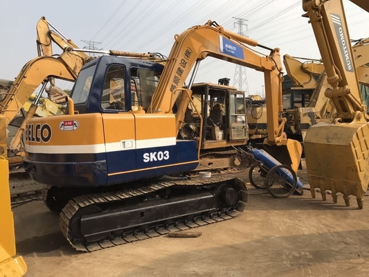 Оригинальный цвет Использованный экскаватор KOBELCO SK03 с низким рабочим временем в Шанхае