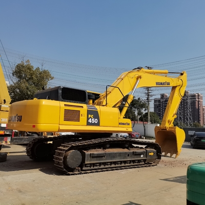 Япония импортирует подержанный экскаватор Komatsu PC450 Использованный 45-тонный экскаватор в Шанхайском дворе