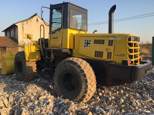 Подержанный 20-тонный колесный погрузчик Komatsu WA320 с оригинальным двигателем и гидравлическим насосом Liyuan