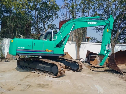 Япония Использованный экскаватор Kobelco SK200 с оригинальной краской и гидравлическим клапаном Liyuan