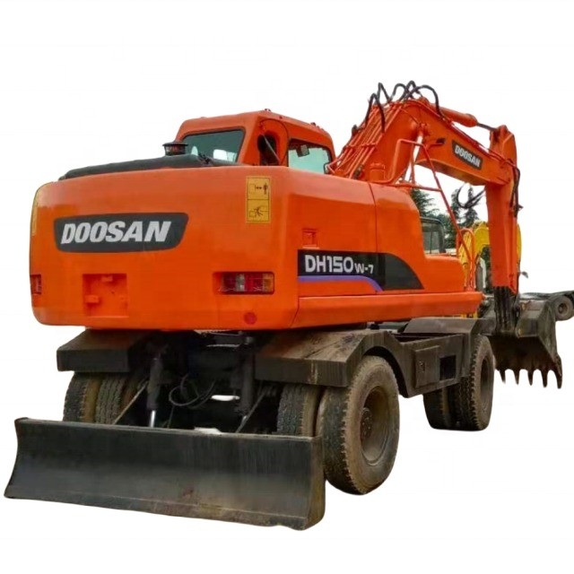 Использованный экскаватор Doosan DH150W-7 с двигателем HINO 15000 кг масса машины и Япония