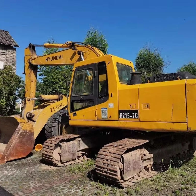 92 кВт Hyundai R215-7C экскаватор Crawler Подержанный гидравлический 215-7 Digger Оригинальная Корея